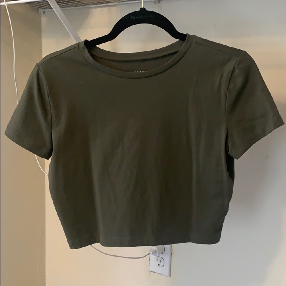 Army Green Cropped T-Shirt